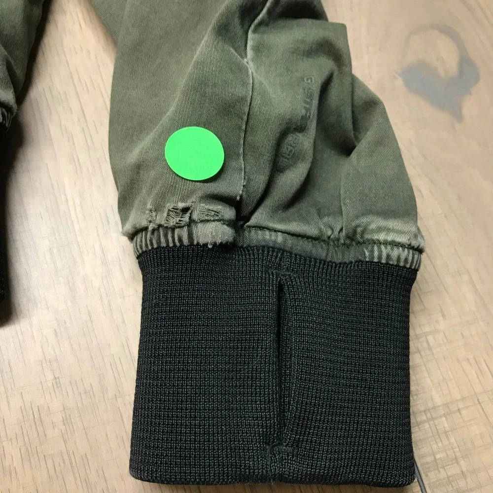 G Star Raw Bomber Jacket Mens Size S Green Submarine HDD Military Hooded Patches